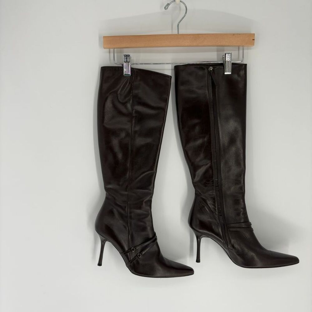 Richard Tyler Brown Side Zipper Soft Leather Pointed Toe Boots